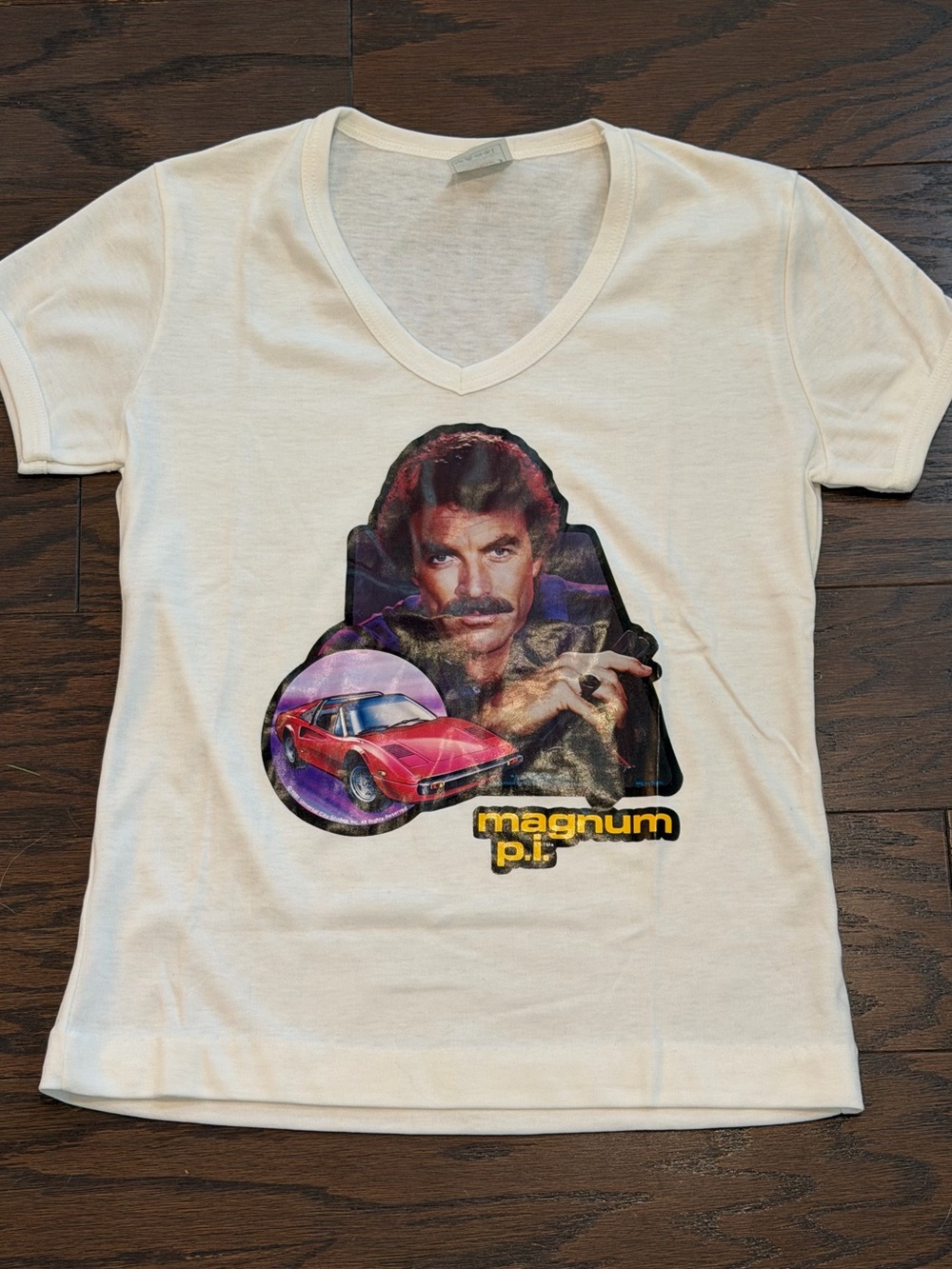 Vintage Magnum P.I. Tom Selleck Ferrari Graphic Tee Made in USA Size Large